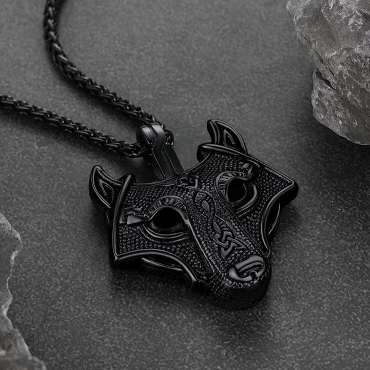 Norse Viking Celtic Wolf Necklace Amulet Jewelry For Men