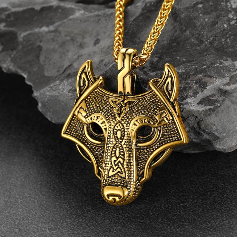 Norse Viking Celtic Wolf Necklace Amulet Jewelry For Men