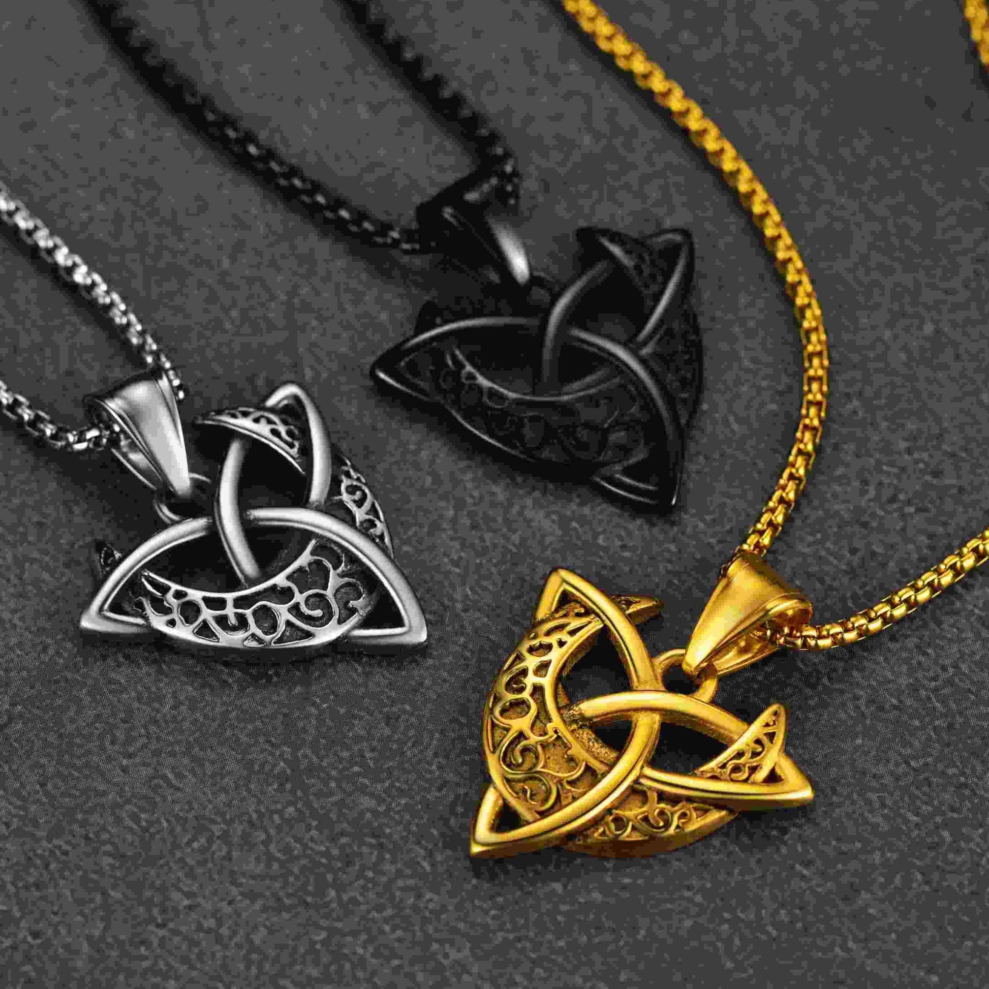Celtic  Knot Moon Goddess Necklace For Men