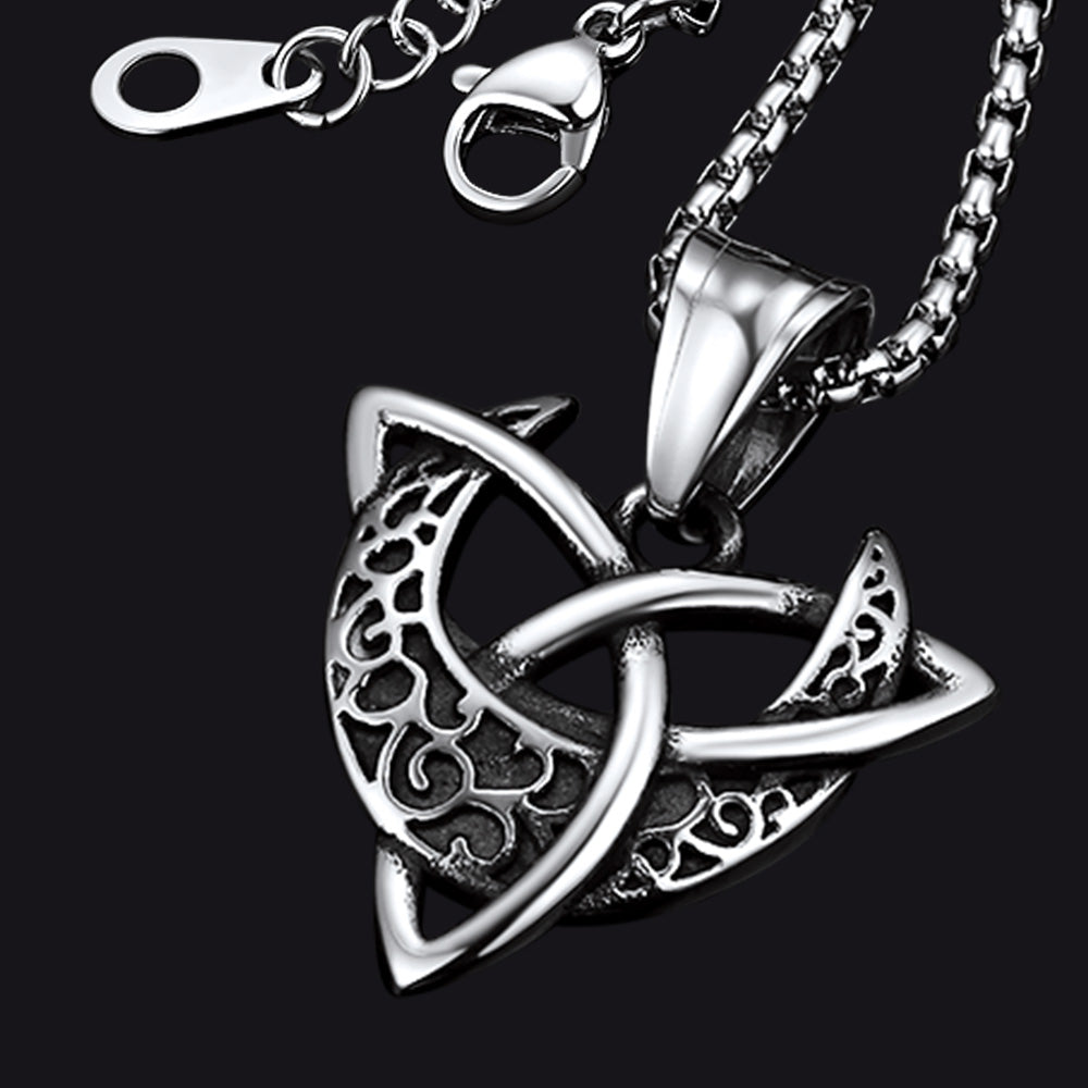 Celtic  Knot Moon Goddess Necklace For Men