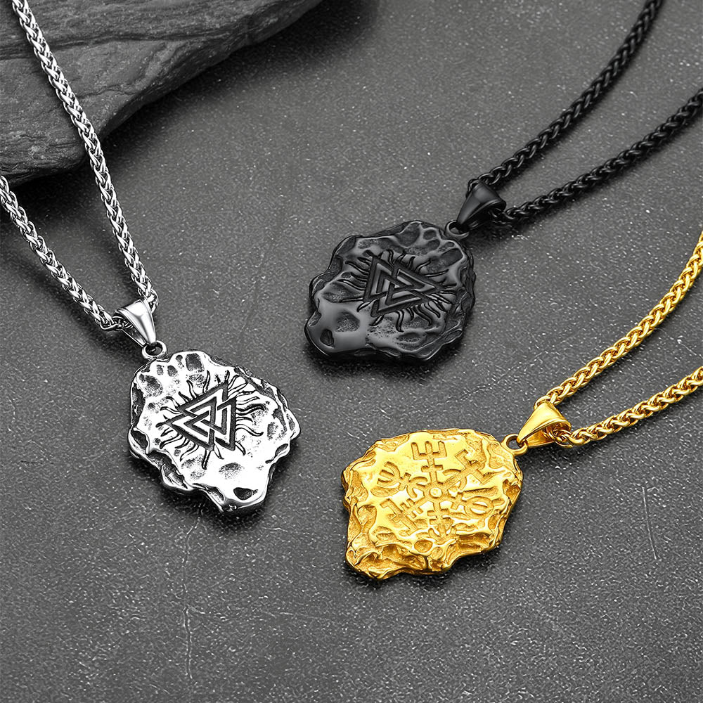 Viking Compass Guiding Pendant Necklace for Men