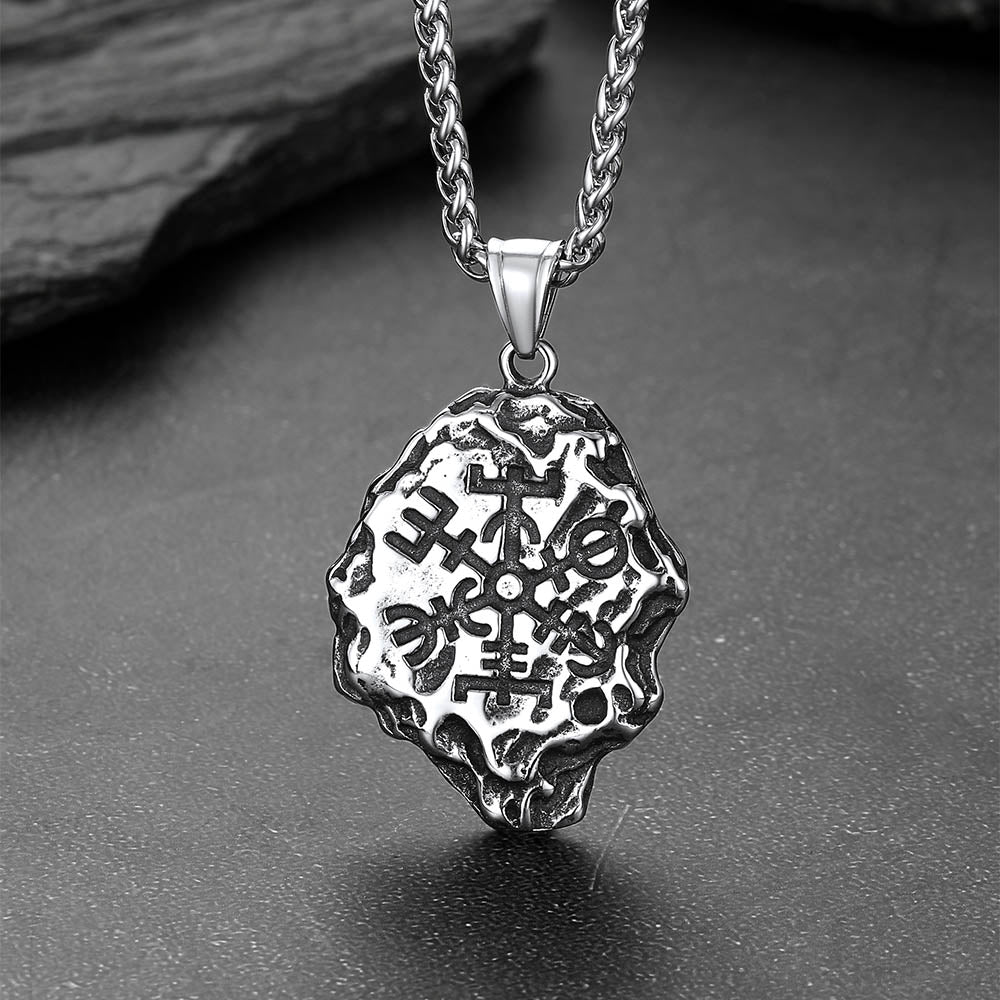Viking Compass Guiding Pendant Necklace for Men