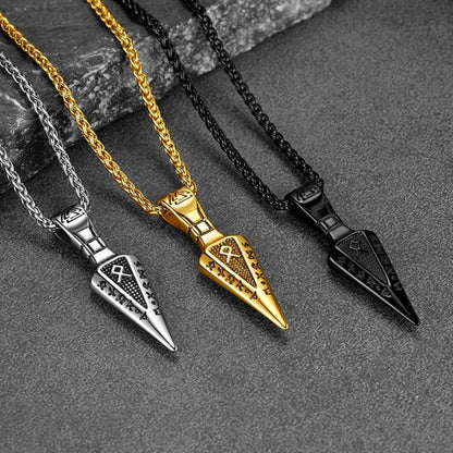 Viking Odin Gungnir Sword Necklace with Runes For Men