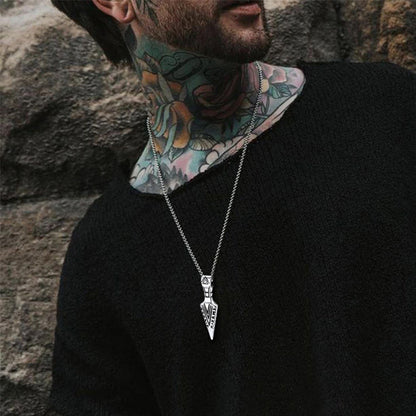 Viking Odin Gungnir Sword Necklace with Runes For Men