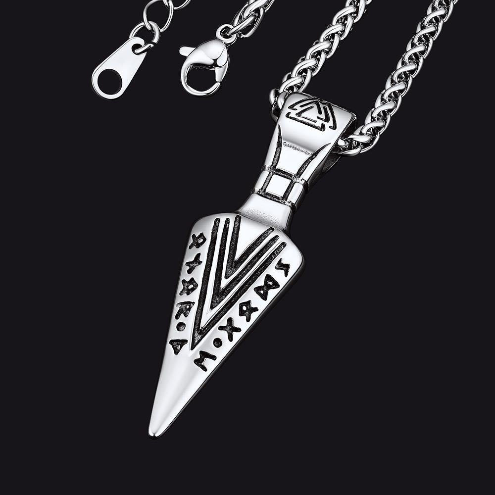 Viking Odin Gungnir Sword Necklace with Runes For Men