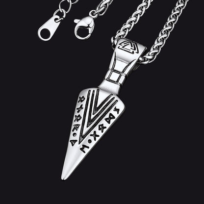 Viking Odin Gungnir Sword Necklace with Runes For Men
