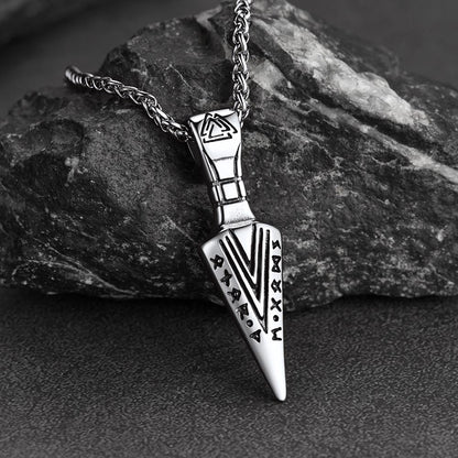 Viking Odin Gungnir Sword Necklace with Runes For Men