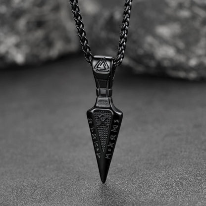 Viking Odin Gungnir Sword Necklace with Runes For Men