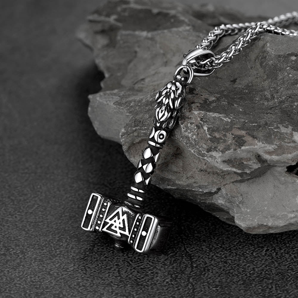 Thor's Hammer Mjolnir Necklace Viking Charm For Men