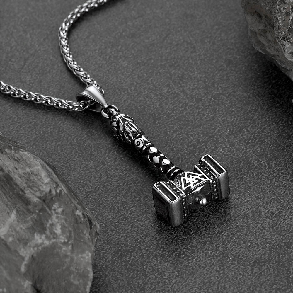 Thor's Hammer Mjolnir Necklace Viking Charm For Men