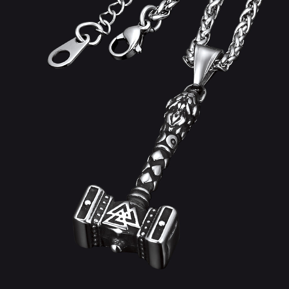 Thor's Hammer Mjolnir Necklace Viking Charm For Men