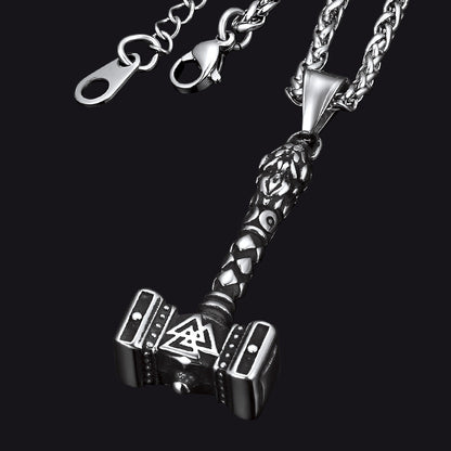 Thor's Hammer Mjolnir Necklace Viking Charm For Men