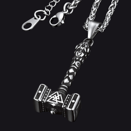 Thor's Hammer Mjolnir Necklace Viking Charm For Men