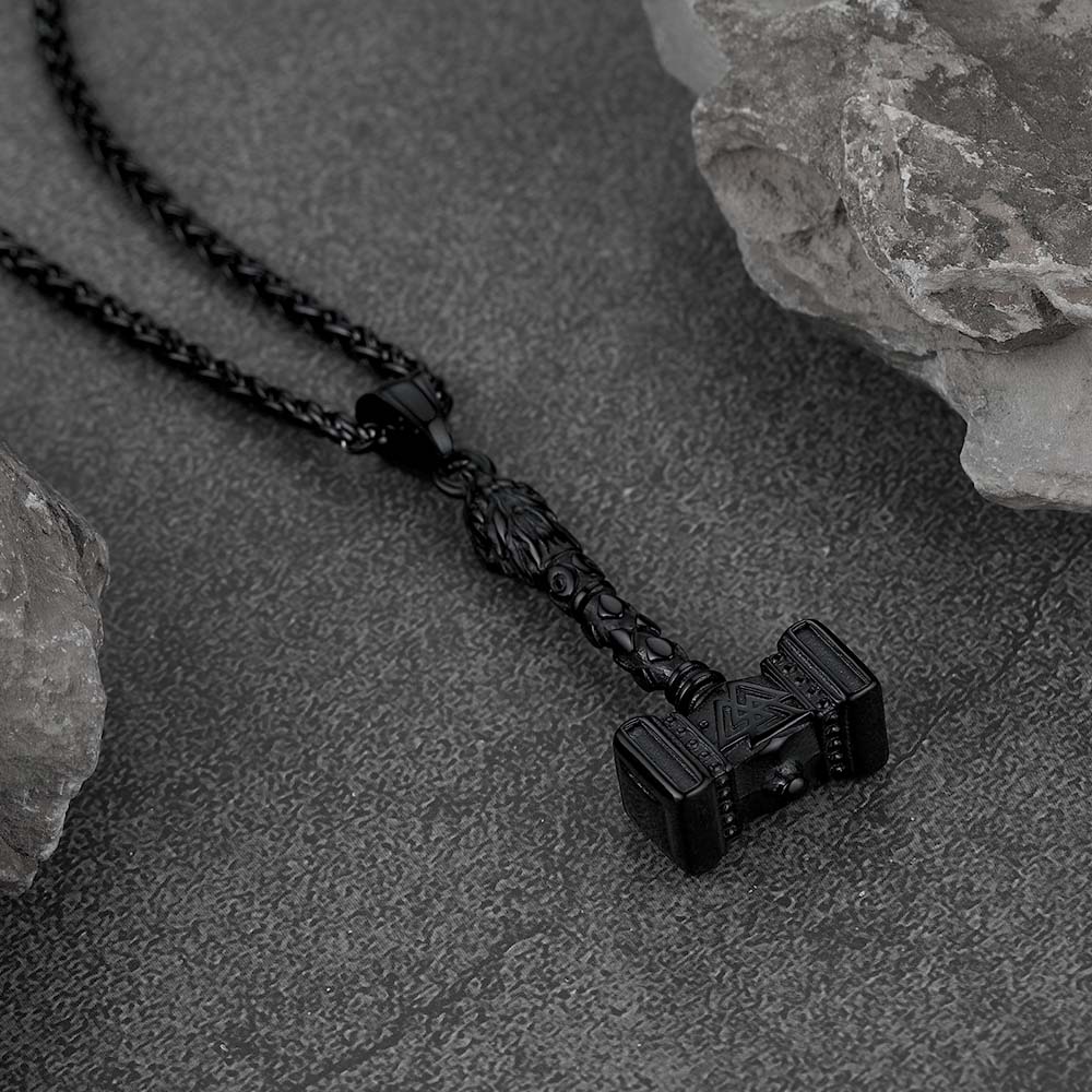 Thor's Hammer Mjolnir Necklace Viking Charm For Men
