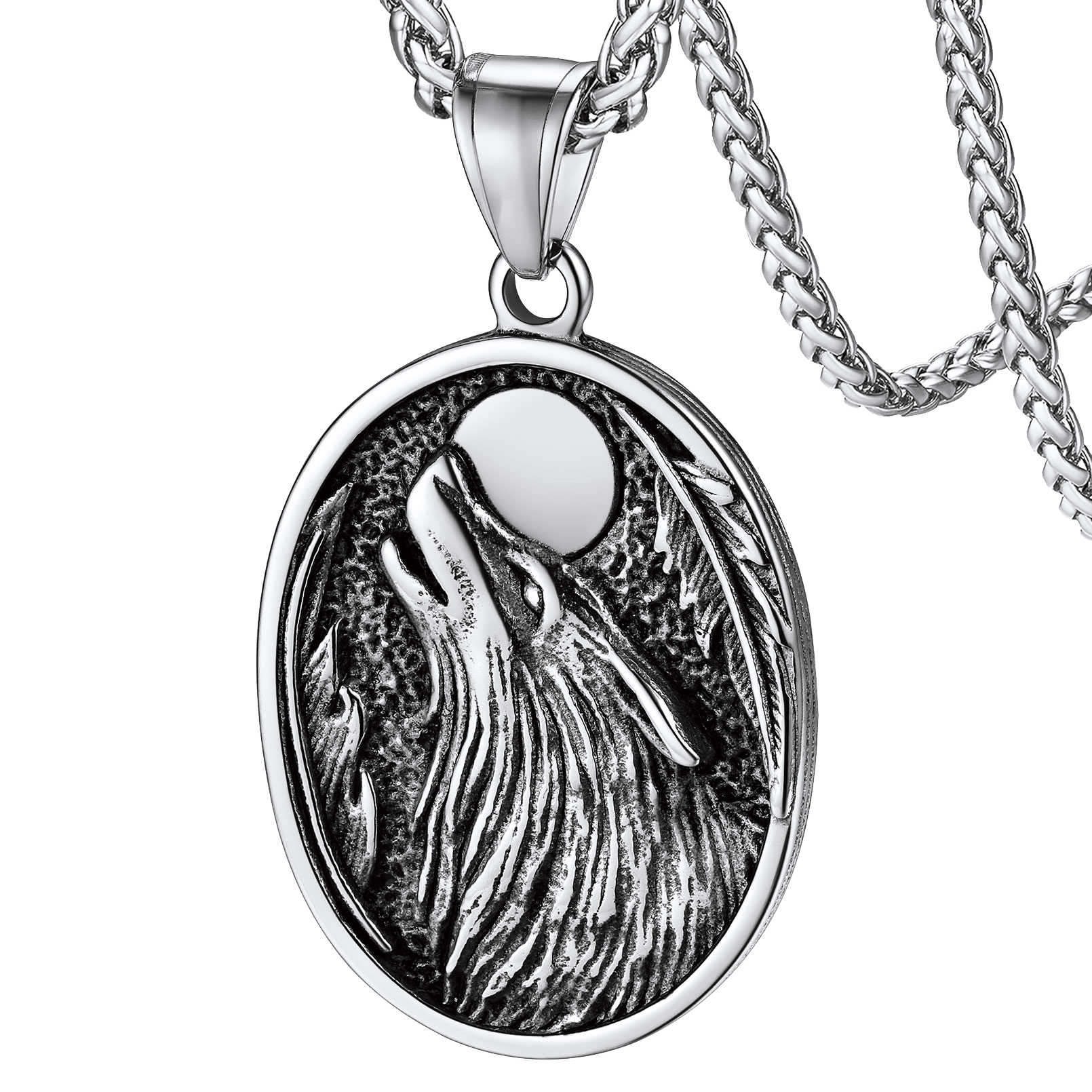 Norse Viking Wolf Pendant Necklace for Men