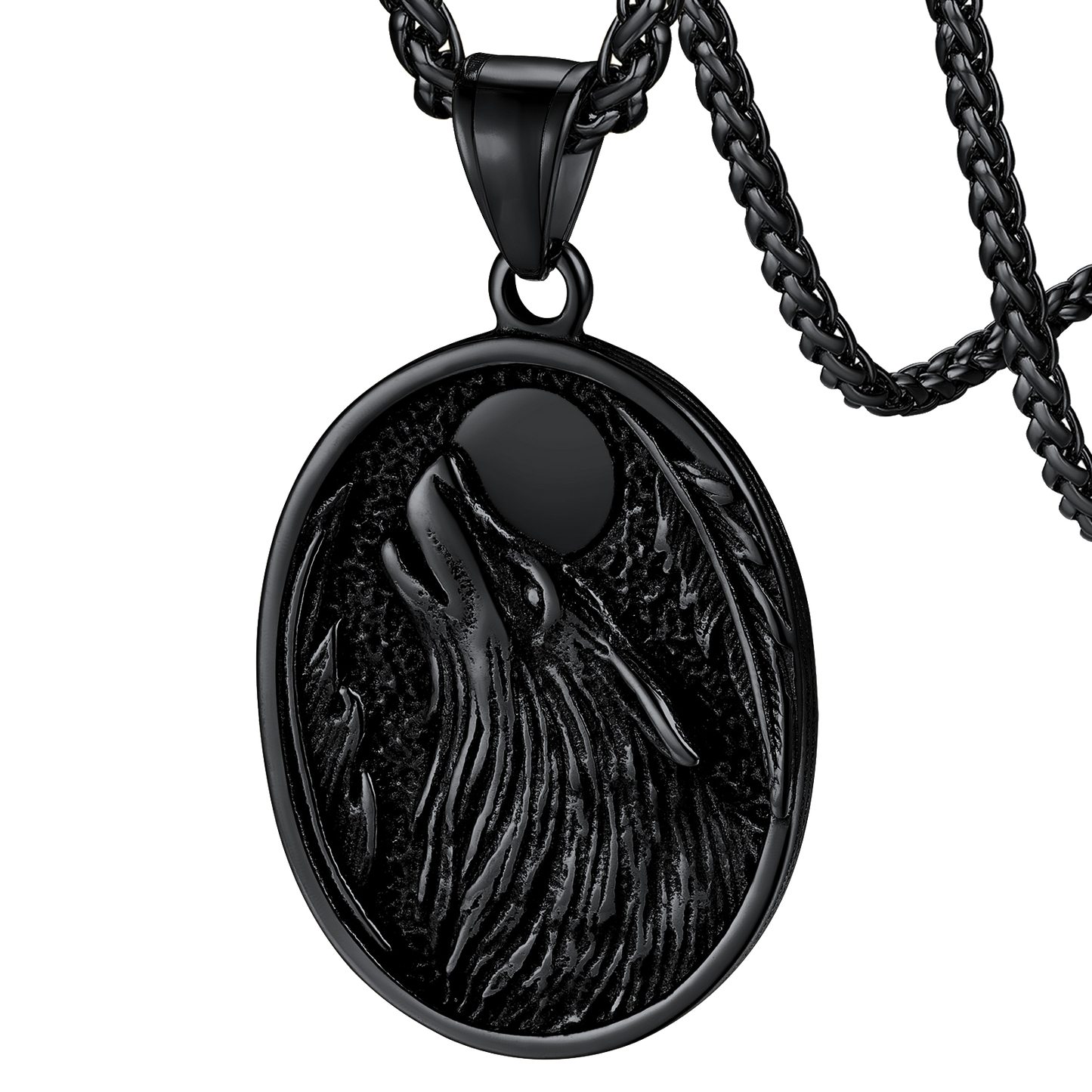 Norse Viking Wolf Pendant Necklace for Men