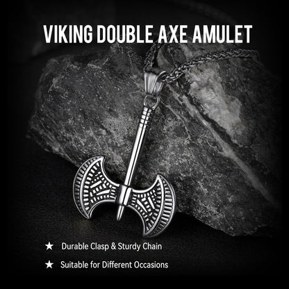 Viking Solid Axe Necklace Amulet Pendant Gift for Men Boys