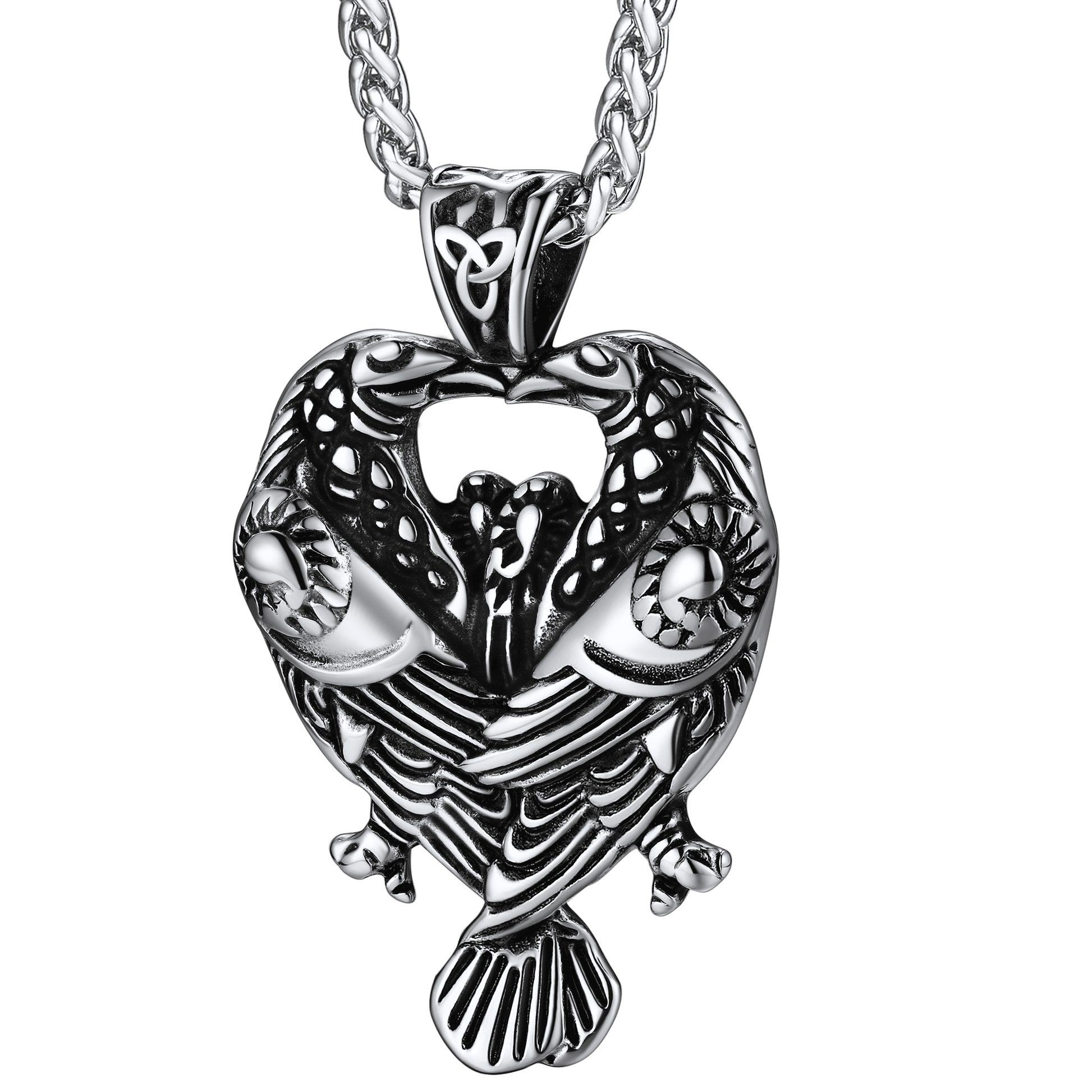Viking Odin's Ravens Necklace Huginn and Muninn Pendant