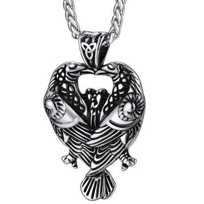 Viking Odin's Ravens Necklace Huginn and Muninn Pendant