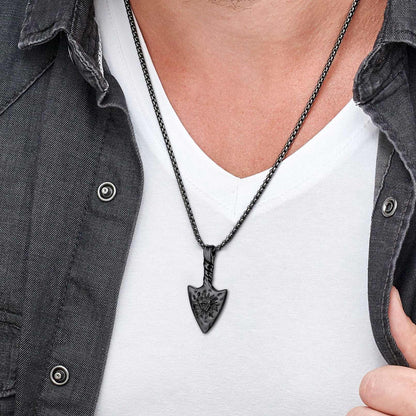 Viking Gungnir Necklace with Valknut Amulet Jewelry for Men