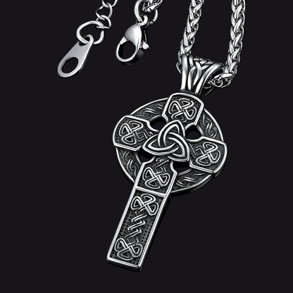 Irish Celtic Cross Necklace Pendant For Men Women