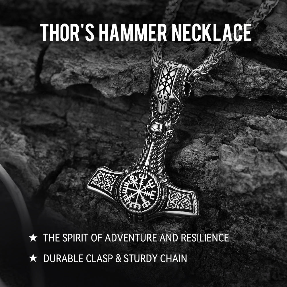 Viking Thor's Hammer Mjolnir Necklace Pendant For Men