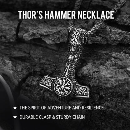 Viking Thor's Hammer Mjolnir Necklace Pendant For Men