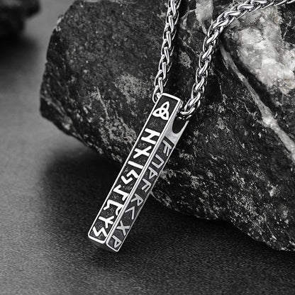 Cuban Chain & Viking Runes Bar Layered Necklaces Set for Men