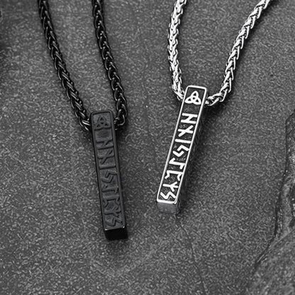 Cuban Chain & Viking Runes Bar Layered Necklaces Set for Men