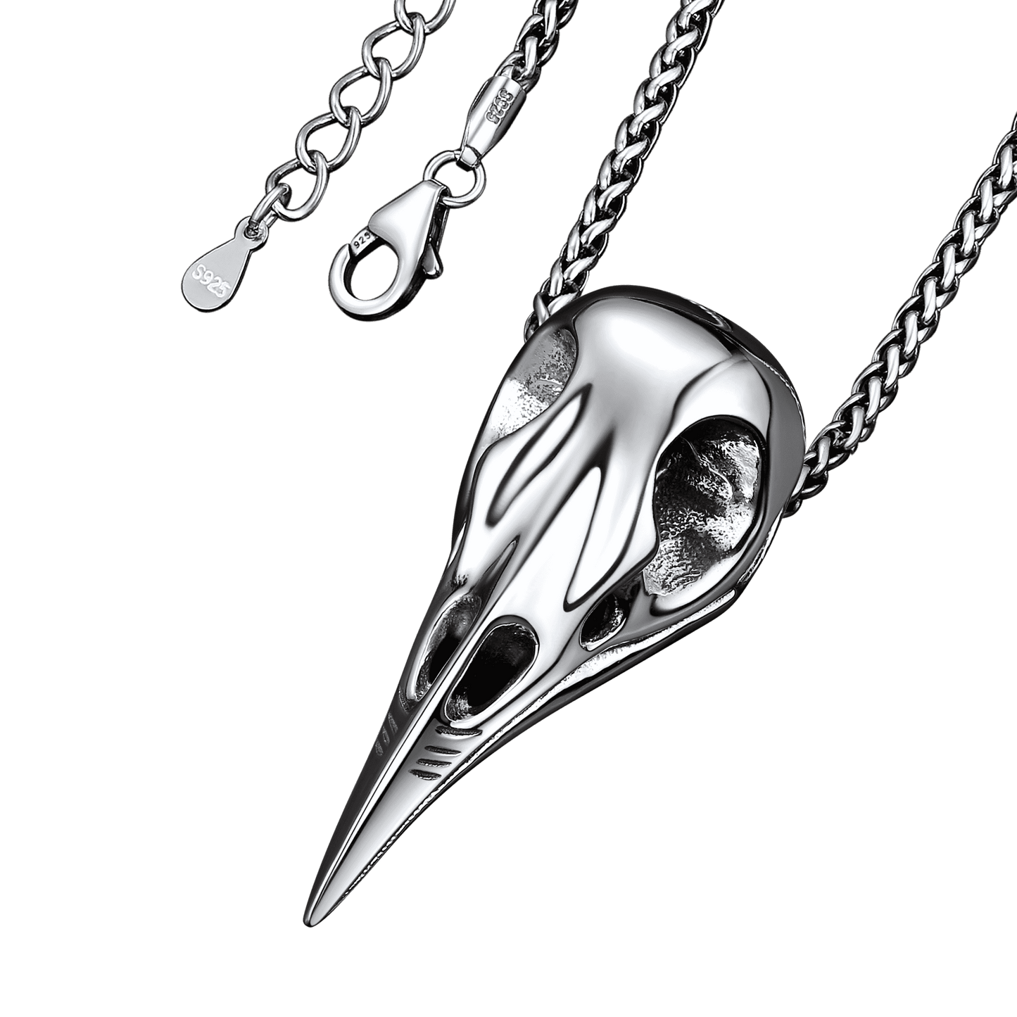 Viking Raven Skull Necklace For Men