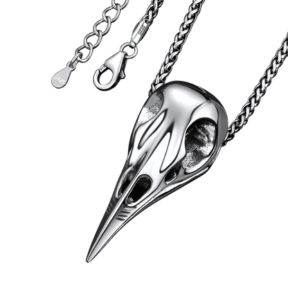 Viking Raven Skull Necklace For Men