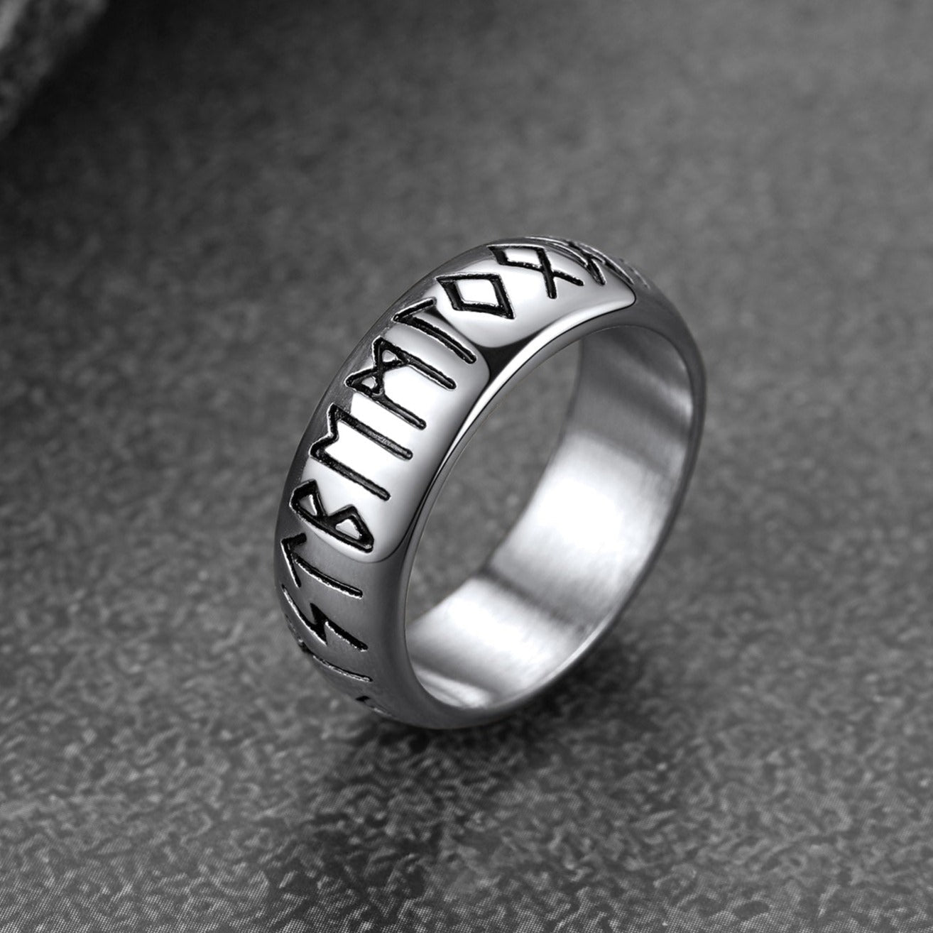 Norse Viking Runes Ring Stainless Steel Ring for Men