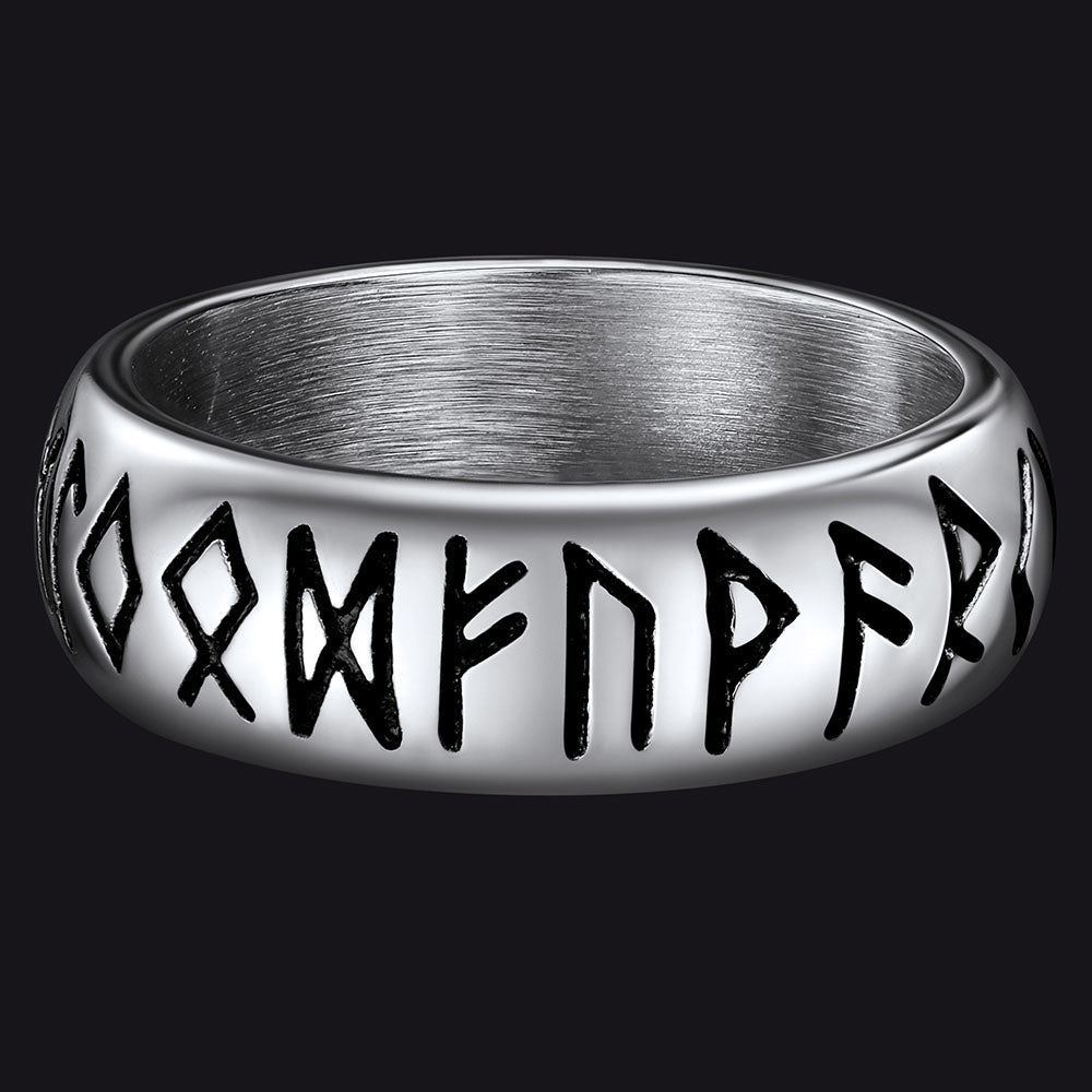 Norse Viking Runes Ring Stainless Steel Ring for Men