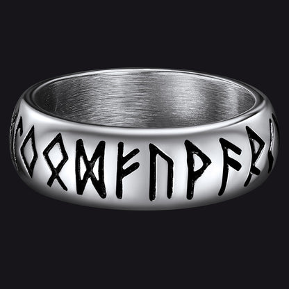 Norse Viking Runes Ring Stainless Steel Ring for Men