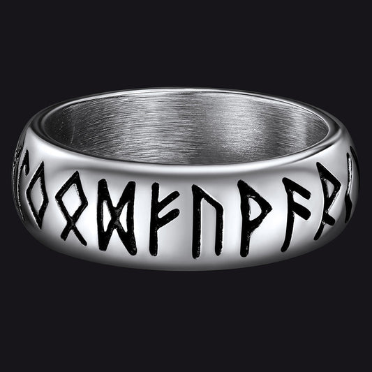Norse Viking Runes Ring Stainless Steel Ring for Men
