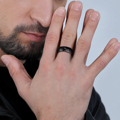 Norse Viking Runes Ring Stainless Steel Ring for Men