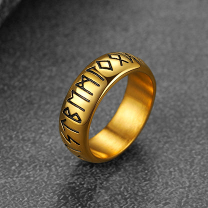 Norse Viking Runes Ring Stainless Steel Ring for Men