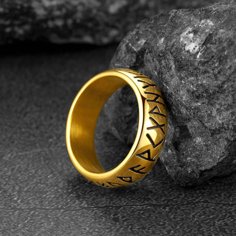 Norse Viking Runes Ring Stainless Steel Ring for Men