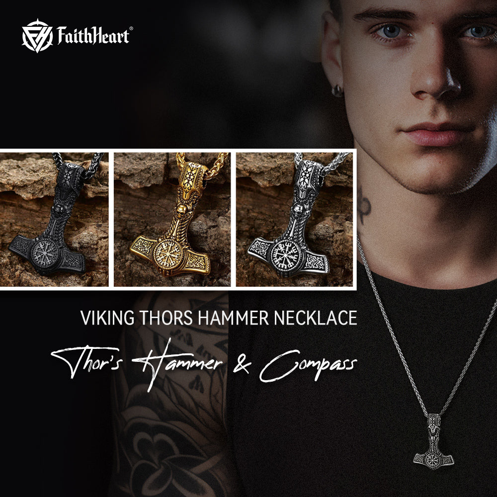 Viking Thor's Hammer Mjolnir Necklace Pendant For Men