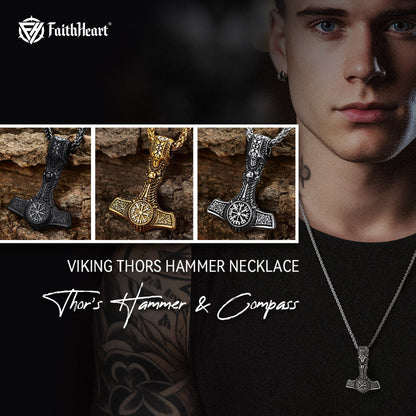 Viking Thor's Hammer Mjolnir Necklace Pendant For Men