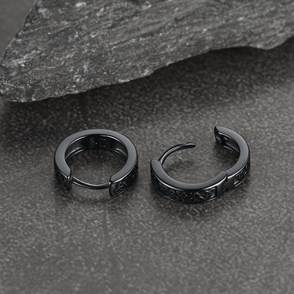 Sterling Silver Celtic Knot Huggie Hoop Earrings for Men