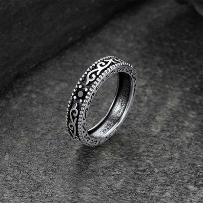 Sterling Silver Black Onyx Celtic Ring for Men