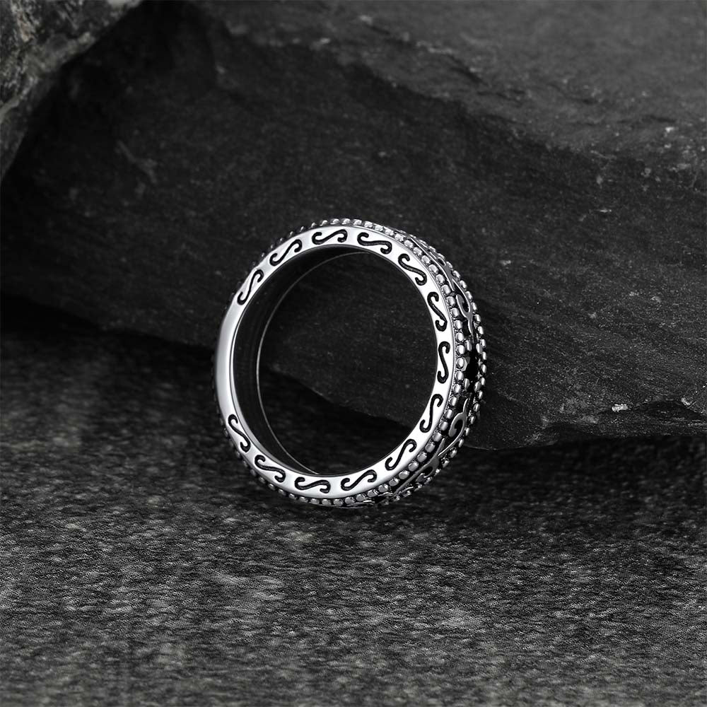 Sterling Silver Black Onyx Celtic Ring for Men