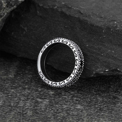 Sterling Silver Black Onyx Celtic Ring for Men