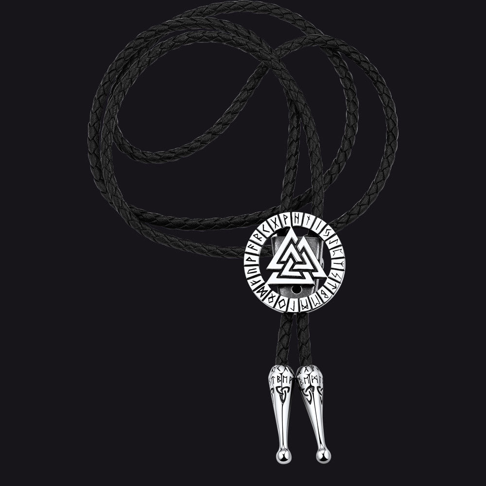 Viking Valknut Bolo Tie for Men Women
