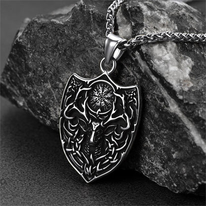 Norse Viking Compass Deer Necklace For Men