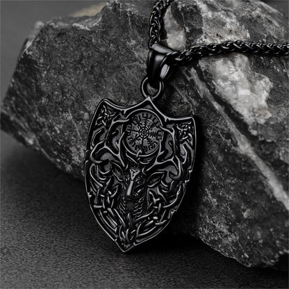 Norse Viking Compass Deer Necklace For Men
