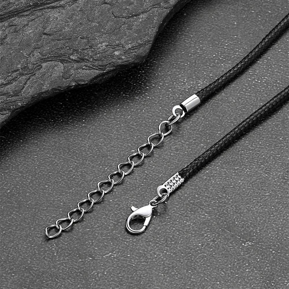 Vintage Dragon Circle Necklace with Leather Chain for Men