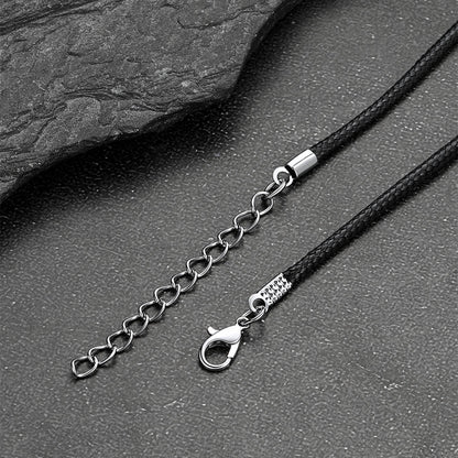 Vintage Dragon Circle Necklace with Leather Chain for Men