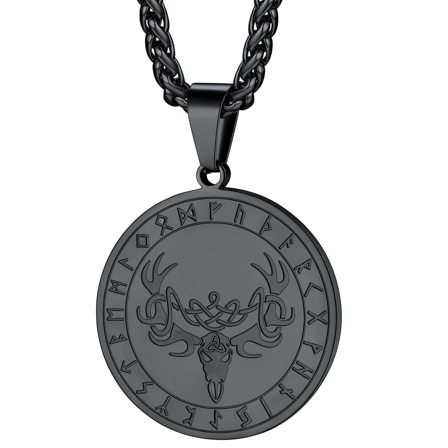 Stainless Steel Norse Viking Deer Necklace For Men